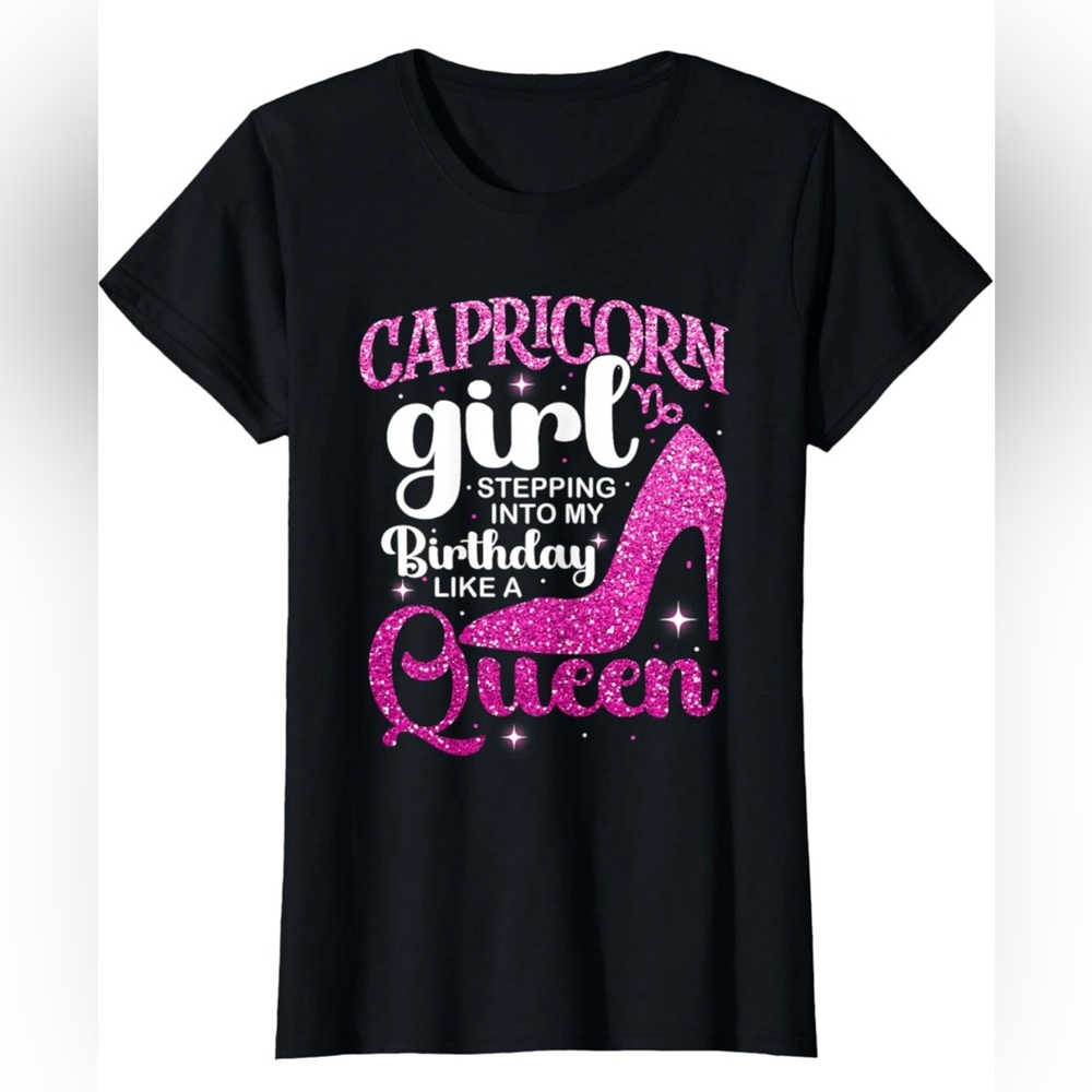Capricorn Girl Zodiac Sign Woman Birthday Star Sign T-Shirt Size 3XL NWOT